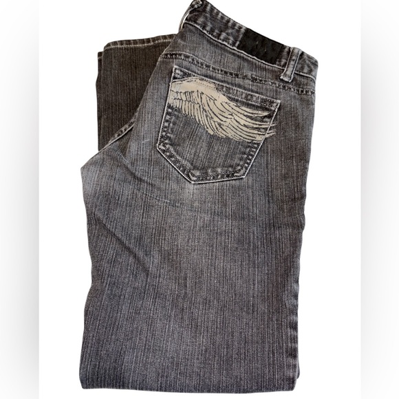 Armani Exchange jeans painted angel wings on pockets button/zip closure Size 4 - Picture 1 of 10